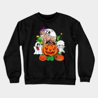 Halloween Costume Pitbull Boo Pumpkin Funny Gift Idea Crewneck Sweatshirt